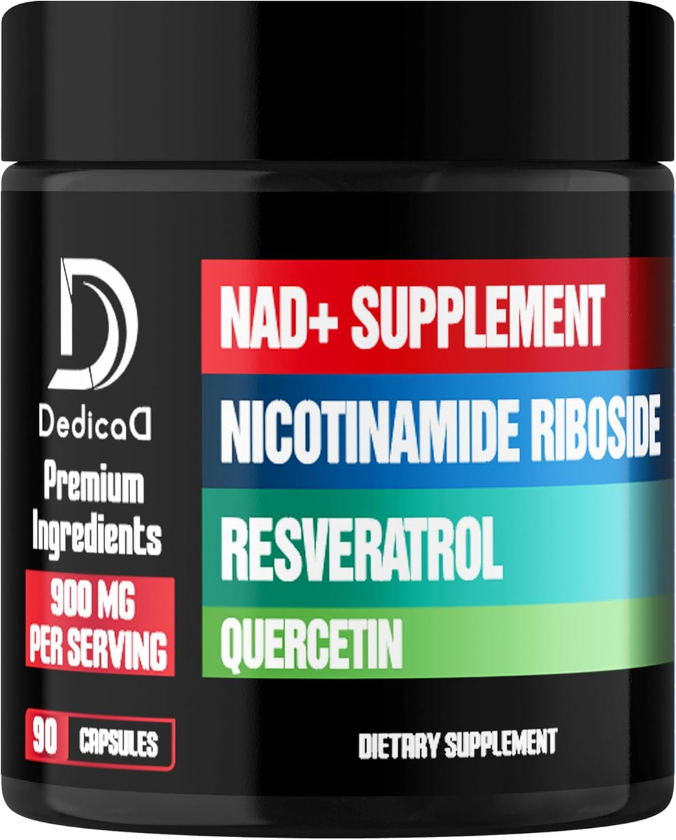 Nad+ Supplement With Liposomal Nicotinamide Riboside 900Mg Nr, Resveratrol, Quercetin - 90 Capsules - Cellular Production & Restoration, Aging Well, Vitality