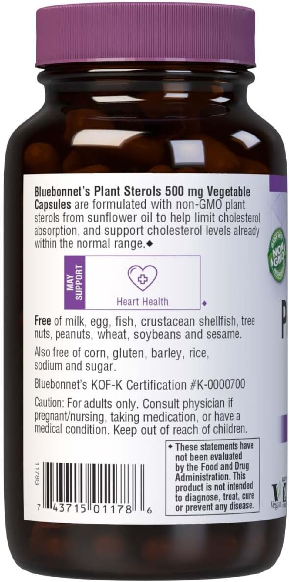 Bluebonnet Nutrition Plant Sterols 500Mg Heart Health Supplement For Men & Women* - Non-Gmo Beta-Sitosterol From Sunflower Oil - Vegan, Gluten-Free - 90 Vegetable Capsules Bluebonnet Nutrition Plant Sterols 500Mg Heart Health Supplement For Men & Women* - Non-Gmo Beta-Sitosterol From Sunflower Oil - Vegan, Gluten-Free - 90 Vegetable Capsules
