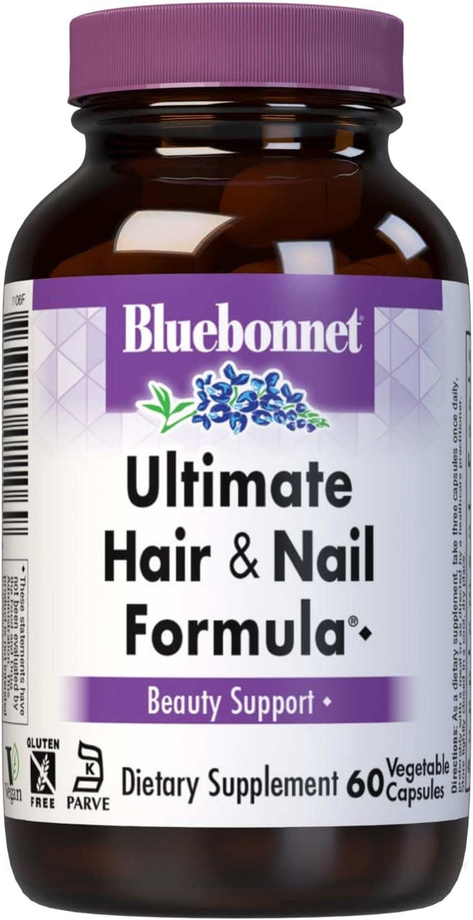 Bluebonnet Nutrition Ultimate Hair And Nail Formula, Vitamins, Minerals, Specialty Nutrients For Beauty Within, Gluten-Free, Kosher-Certified, Dairy-Free, Vegan, 90 Vegetable Capsules, 30 Servings, White Bluebonnet Nutrition Ultimate Hair And Nail Formula, Vitamins, Minerals, Specialty Nutrients For Beauty Within, Gluten-Free, Kosher-Certified, Dairy-Free, Vegan, 90 Vegetable Capsules, 30 Servings, White