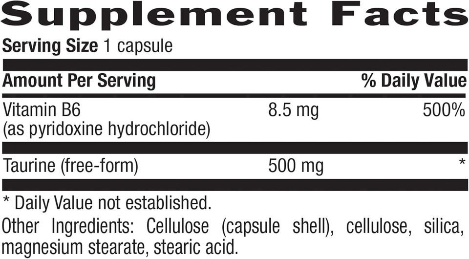 Country Life Taurine Supplement 500Mg - Supports Cardiovascular And Nervous System- 100 Capsules