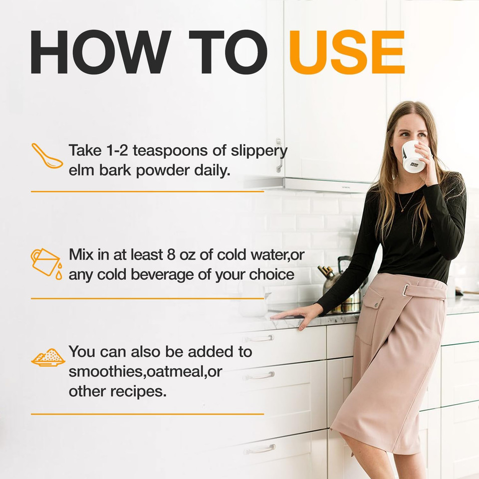 Eco-Taste Slippery Elm Powder For Gut-Health, Pure Inner Slippery Bark Powder 2000Mg Per Serving, Vegetarian - 226 Grams Eco-Taste Slippery Elm Powder For Gut-Health, Pure Inner Slippery Bark Powder 2000Mg Per Serving, Vegetarian - 226 Grams