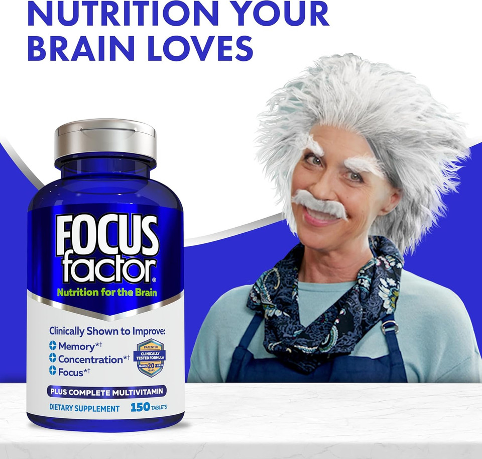 Focus Factor Brain Supplement Multivitamin Improve Memory And Clarity Boost Concentration Neuro Energy Learning Reasoning For Men And Women 180 Tablets