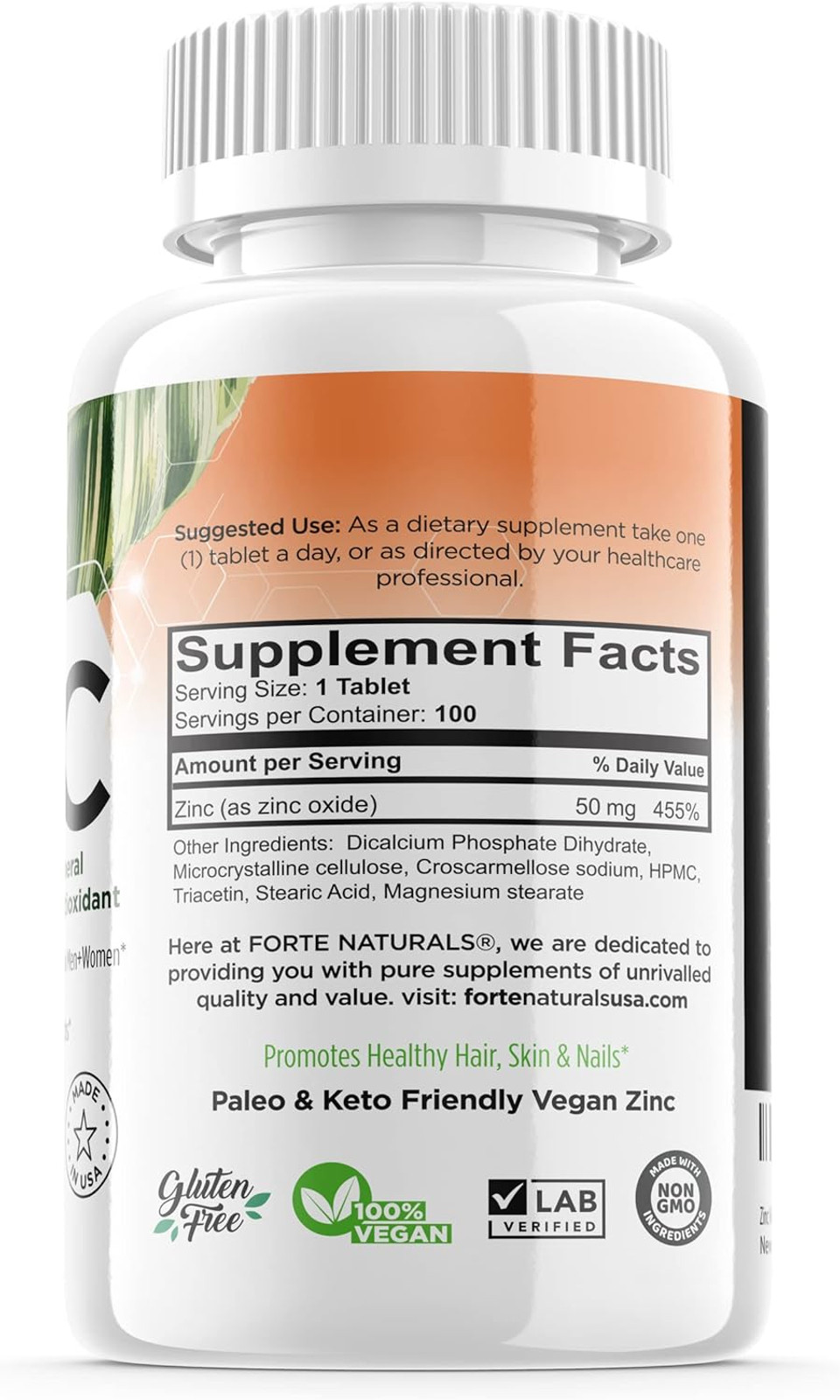 Zinc 50Mg, (100 Tablets), Specially Formulated For Sensitive Stomach, Immune Support, Skin & Hair, Vegan Zinc Supplement, Non-Gmo Made In Usa Zinc 50Mg, (100 Tablets), Specially Formulated For Sensitive Stomach, Immune Support, Skin & Hair, Vegan Zinc Supplement, Non-Gmo Made In Usa