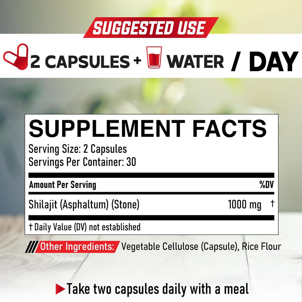 1000Mg Shilajit Pure Himalayan Organic Capsules - Contains Natural Fulvic, Humic Acid & 85 Others - Shilajit Supplement For Body Balance, Heart Health, Brain & Immune System Support - 60 Counts 1000Mg Shilajit Pure Himalayan Organic Capsules - Contains Natural Fulvic, Humic Acid & 85 Others - Shilajit Supplement For Body Balance, Heart Health, Brain & Immune System Support - 60 Counts