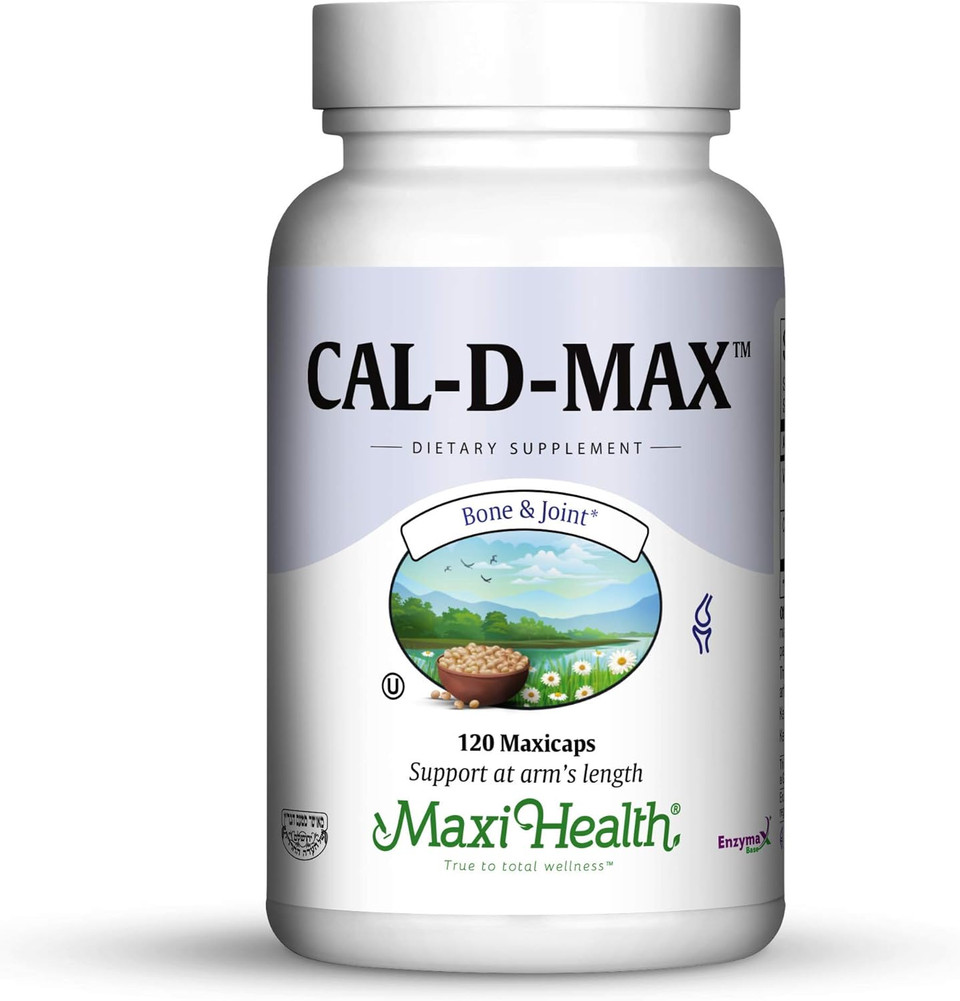 Maxi Health Cal-D-Max - Calcium Citrate - With Vitamin D3 - Bone Support - 120 Capsules - Kosher