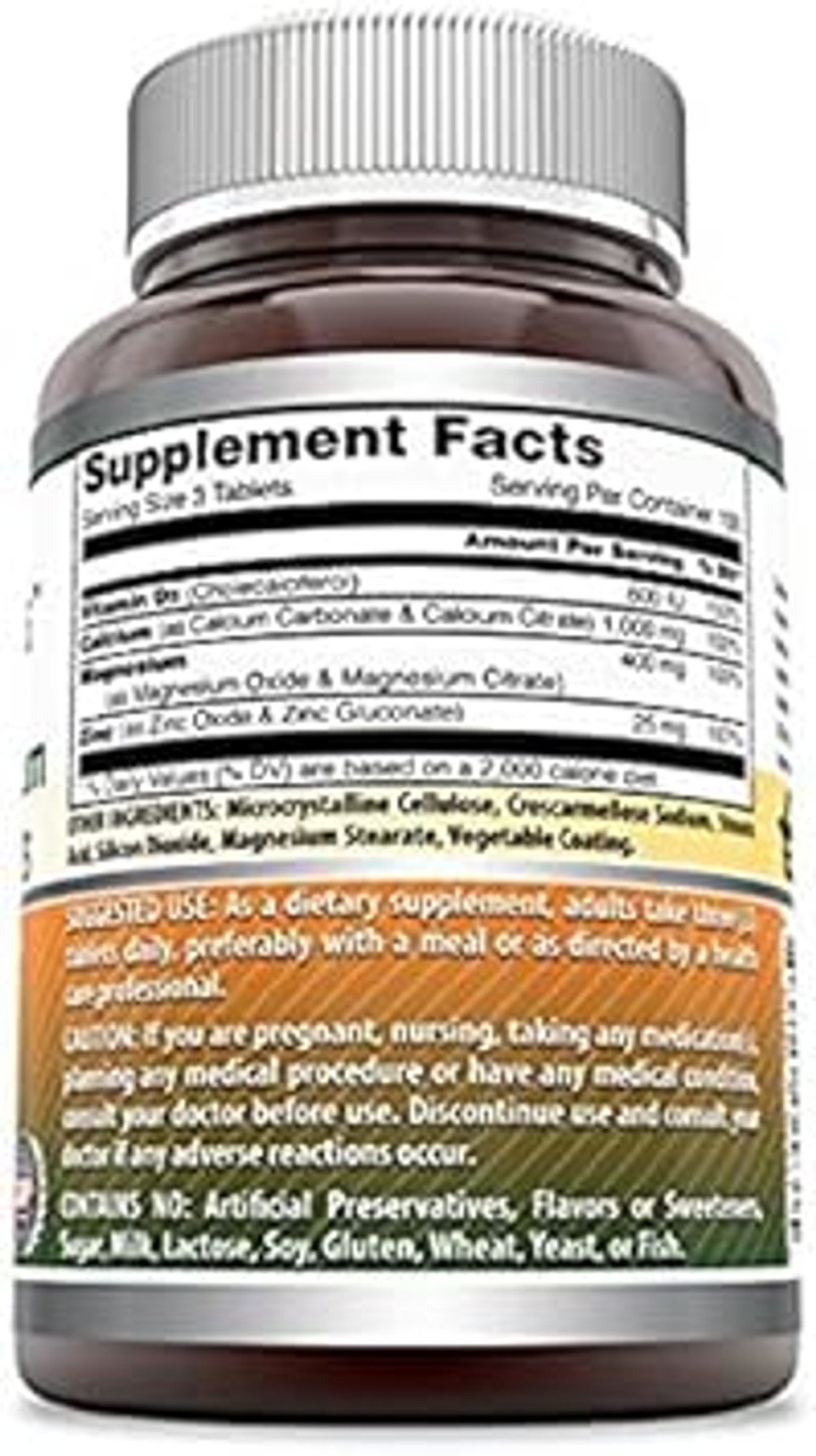Amazing Formulas Calcium Magnesium Zinc + D3 Supplement | 150 Tablets | Non-Gmo | Gluten-Free | Made In Usa Amazing Formulas Calcium Magnesium Zinc + D3 Supplement | 150 Tablets | Non-Gmo | Gluten-Free | Made In Usa