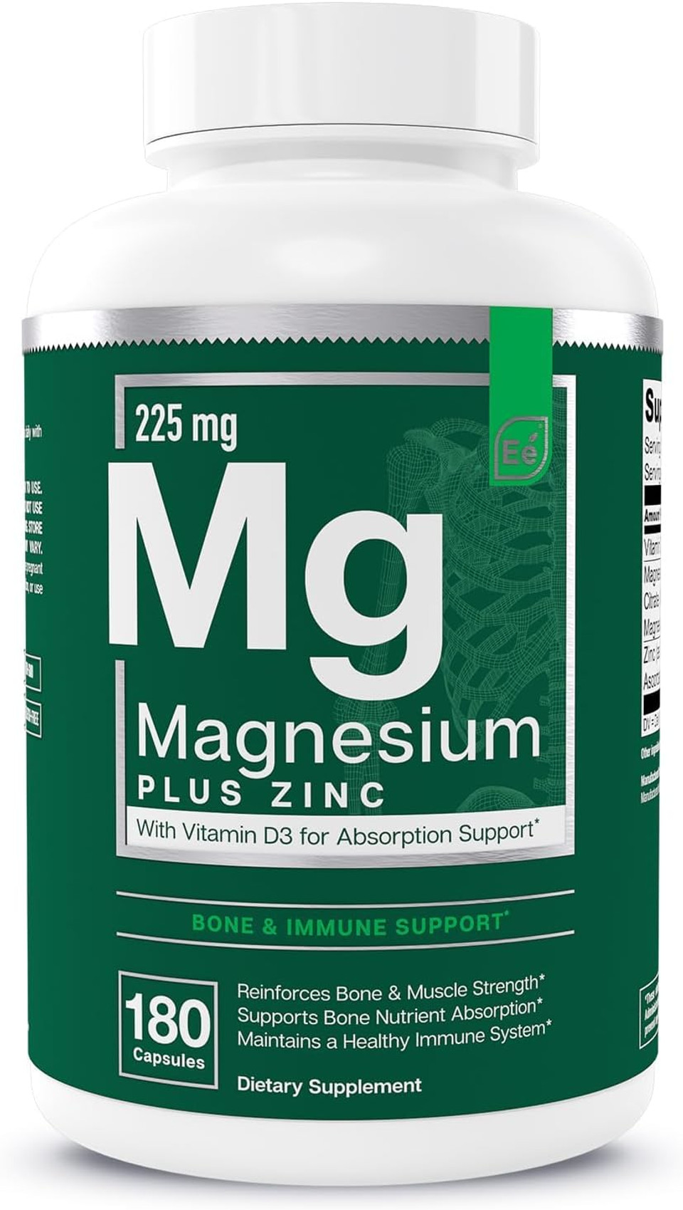 Essential Elements Magnesium & Zinc With Vitamin D3 For Sleep Immune & Bone Support - Magnesium Glycinate, Malate, Citrate 225Mg - Triple Magnesium Supplement For Women And Men - 9 Month Supply