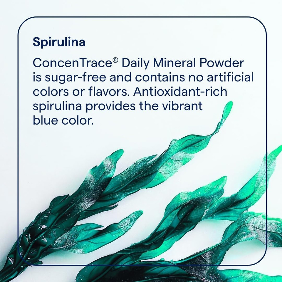 Trace Minerals Concentrace Daily Mineral Powder 60 Servings - 700Mg Of Concentrace Per Serving (17 Drops) Full Spectrum For Whole Body Wellness- Blue Acai Flavor