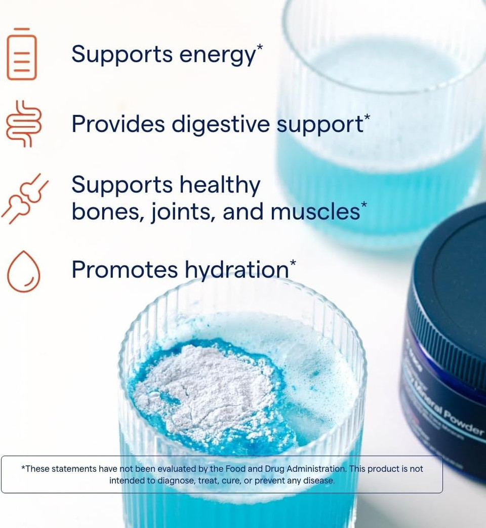 Trace Minerals Concentrace Daily Mineral Powder 60 Servings - 700Mg Of Concentrace Per Serving (17 Drops) Full Spectrum For Whole Body Wellness- Blue Acai Flavor