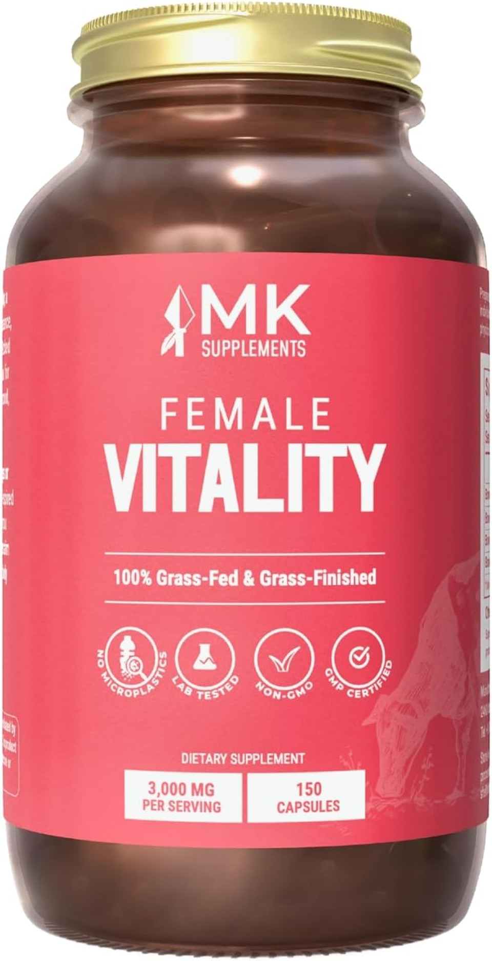 Mk Supplements  Grass-Fed Beef Bone & Marrow 3000 Mg, Beef Bone Marrow Supplement, 100% Pasture-Raised New Zealand Cattle, 45-Day Supply, Calcium For Teeth And Bones Mk Supplements  Grass-Fed Beef Bone & Marrow 3000 Mg, Beef Bone Marrow Supplement, 100% Pasture-Raised New Zealand Cattle, 45-Day Supply, Calcium For Teeth And Bones