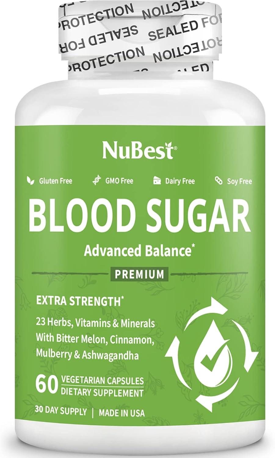 Blood Sugar - Advanced Formula With Bitter Melon, Ashwagandha, Cinnamon, Chromium, Magnesium, Vitamins, Alpha Lipoic Acid, Cayenne Pepper & More | 60 Vegan Capsules | 1 Month Supply