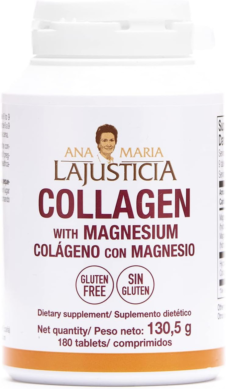 Ana Maria Lajusticia Collagen With Magnesium 180 Tabs - Healthy Teeth, Skin & Bones - Energy-Full - Gluten-Free - Easy-To-Use - Rejuvenates Your Skin & Strengthens Nervous System - From Spain Ana Maria Lajusticia Collagen With Magnesium 180 Tabs - Healthy Teeth, Skin & Bones - Energy-Full - Gluten-Free - Easy-To-Use - Rejuvenates Your Skin & Strengthens Nervous System - From Spain