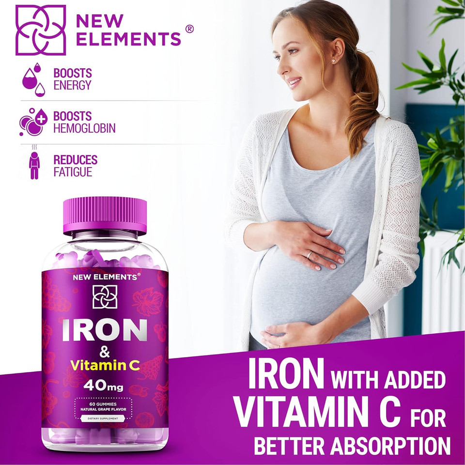 Iron Gummies 40Mg With Vitamin C 100Mg  Best Iron Supplement For Women, Men & Adults  Free Blood Builder For Anemia  Immune Support & Energy Booster | Fruit Pectin | Vegan | Non-Gmo Iron Gummies 40Mg With Vitamin C 100Mg  Best Iron Supplement For Women, Men & Adults  Free Blood Builder For Anemia  Immune Support & Energy Booster | Fruit Pectin | Vegan | Non-Gmo