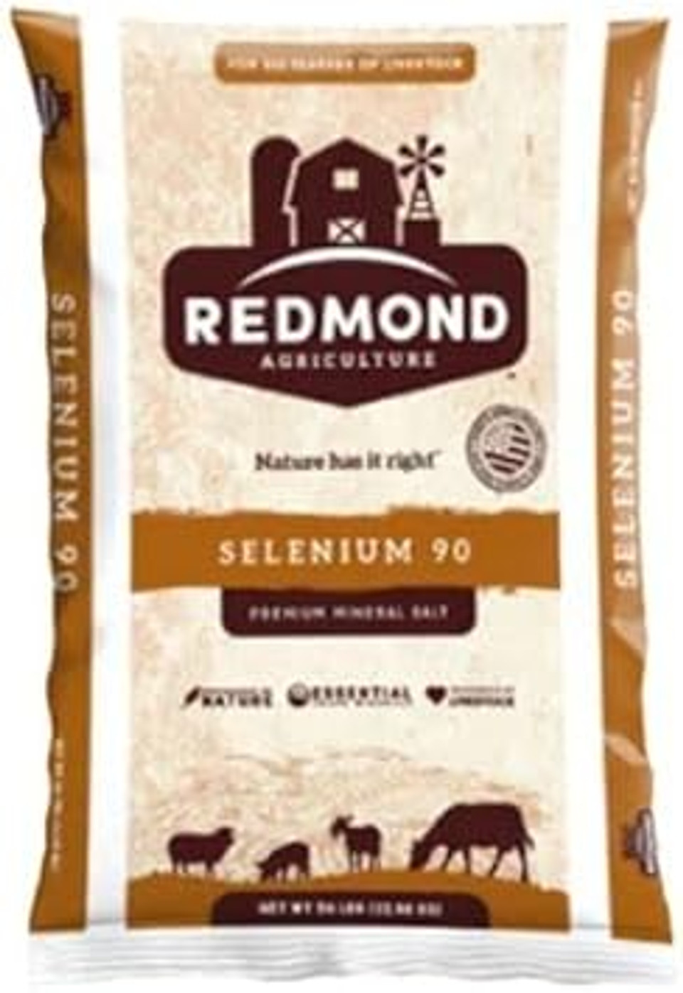 Redmond Selenium 90 Trace Mineral Salt Bag Feed Supplement For Beef Cattle 50 Lbs