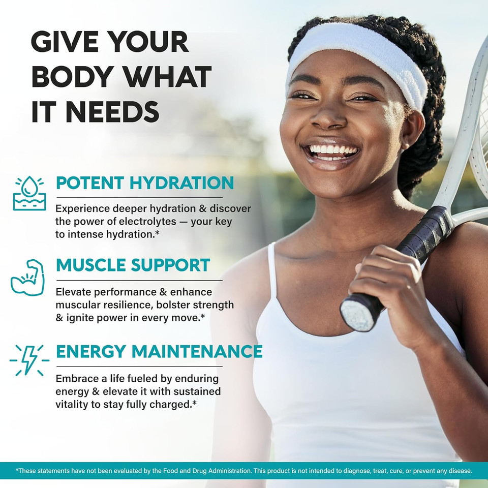 Electrolytes - Electrolyte Tablets With Magnesium, Sodium, Potassium, Chloride, Vitamins D3 & B6, Kelp Powder - Salt Pills - Made In Usa - Oral Tablets As Capsules - Vegan & Keto Friendly - 240 Tabs