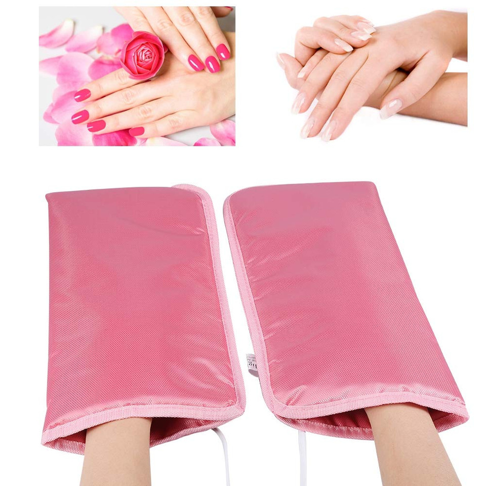 Electric Heated Mittens, 1 Pair Professional Manicure Spa Treatment Mittens Hand Skin Care Mitts For Paraffin Hand Wax Treatment