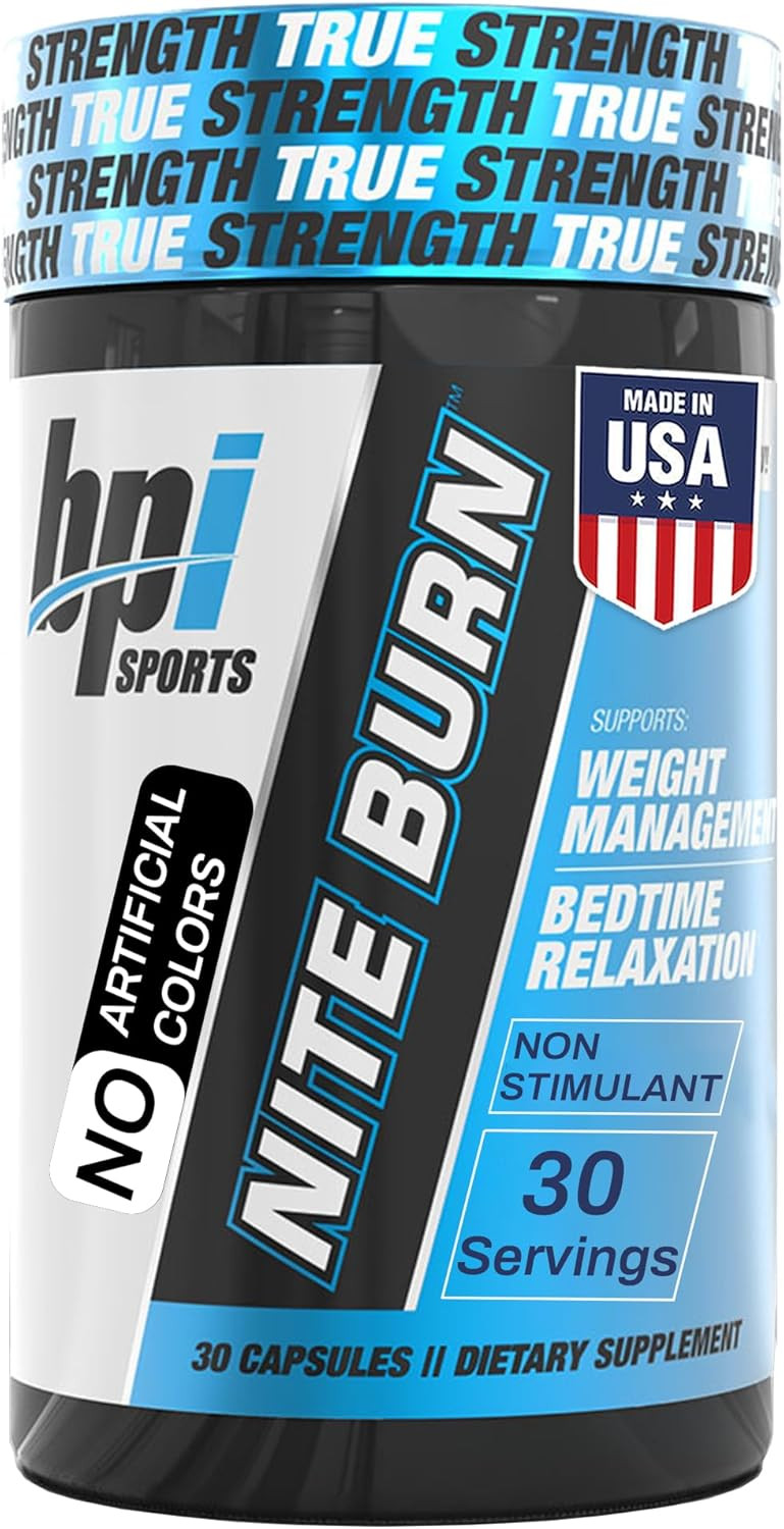 Bpi Sports Nite Burn Fat Burner For Women & Men - Bed Time Fat Burner & Sleep Support  Nighttime Relaxation & Metabolism Booster  Keto Friendly, Weight Loss  30 Servings  640Mg, Capsules