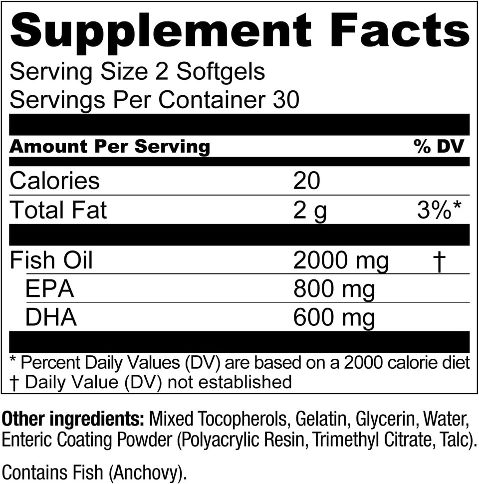 Live Conscious Omegawell Omega 3 Fish Oil - 2000Mg Capsules: Heart, Brain, & Joint Support - 800 Mg Epa 600 Mg Dha - Sustainably Sourced - Softgels - 30 Day Supply