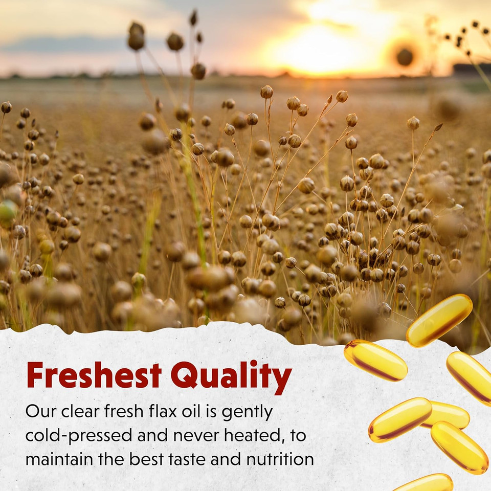 Barlean'S Omega 3 6 9 Flaxseed Oil Supplements, Cold-Pressed Flax Seed Supplement Softgels With 1650 Mg Ala Fatty Acids, 100 Count