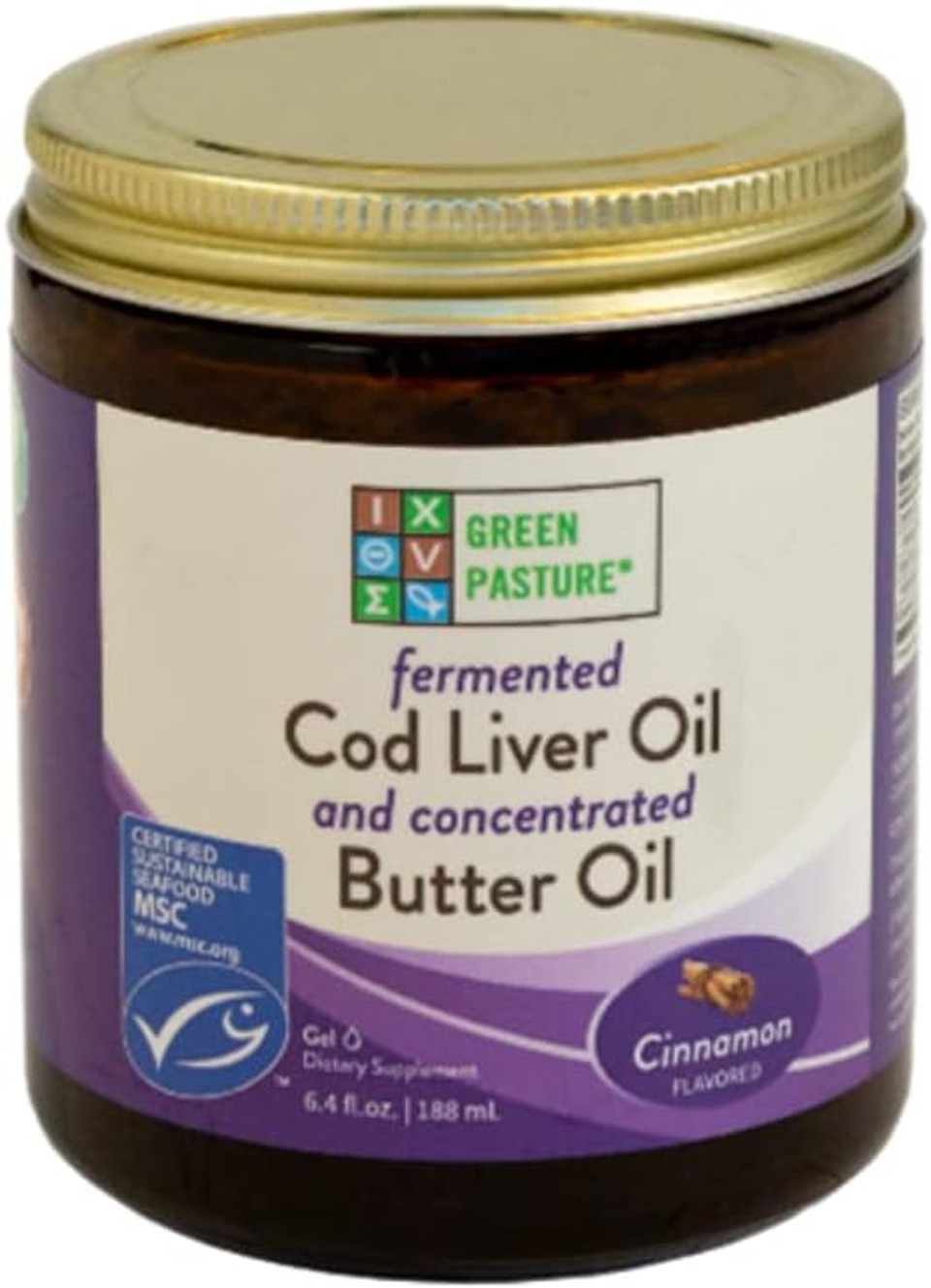 Green Pasture Butter Oil/Fermented Cod Liver Oil Blended Gel - 6.4 Oz.- (Chocolate)