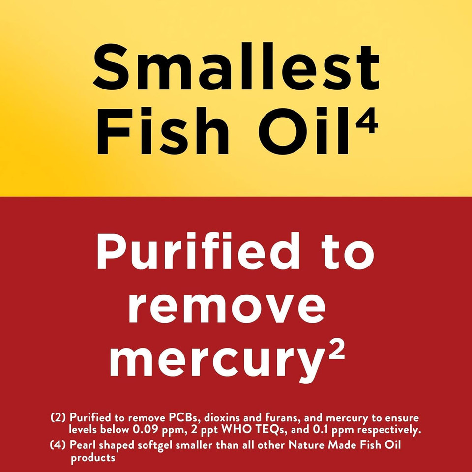 Nature Made Omega 3 Fish Oil Supplements, 550Mg Per Serving, Fish Oil Omega 3 Supplements As Ethyl Esters For Healthy Heart Support, 300 Softgels, 100 Day Supply