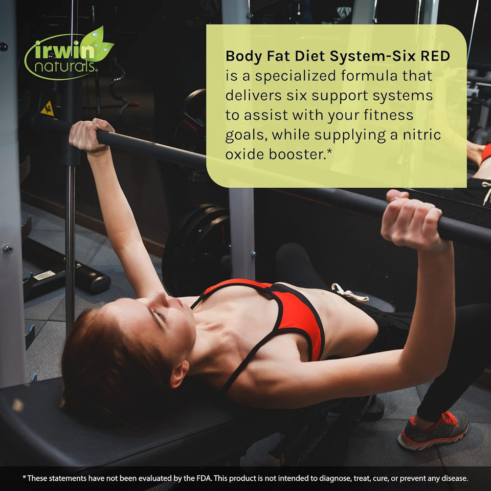 Irwin Naturals Body Fat Diet System-Six Red - 72 Liquid Soft-Gels, 6-In-1 Formula For Weight Management With Nitric Oxide Booster - 24 Total Servings