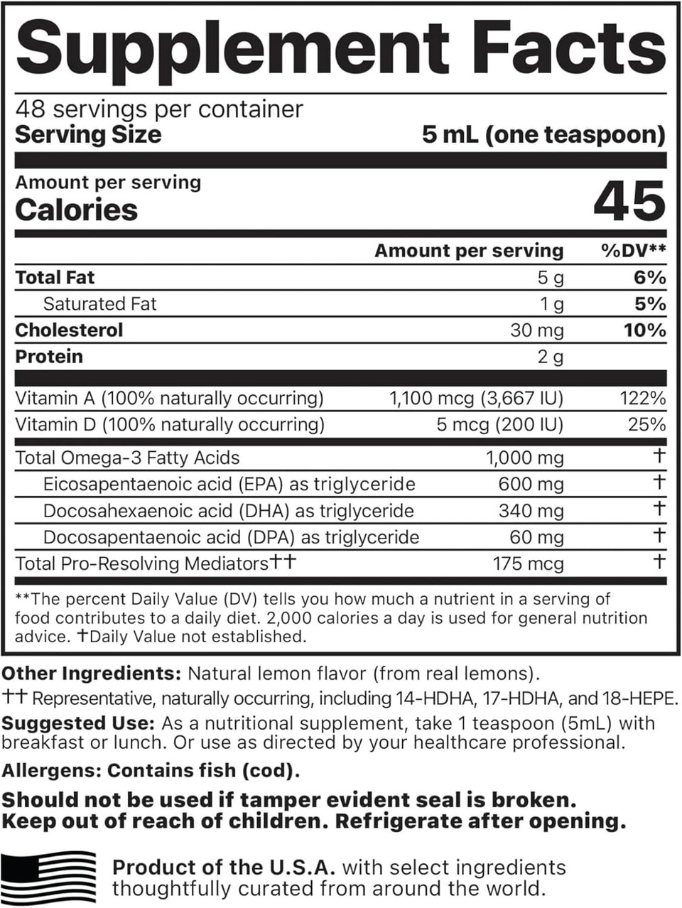 Jigsaw Health Alaskan Cod Liver Oil Liquid, 48 Servings
