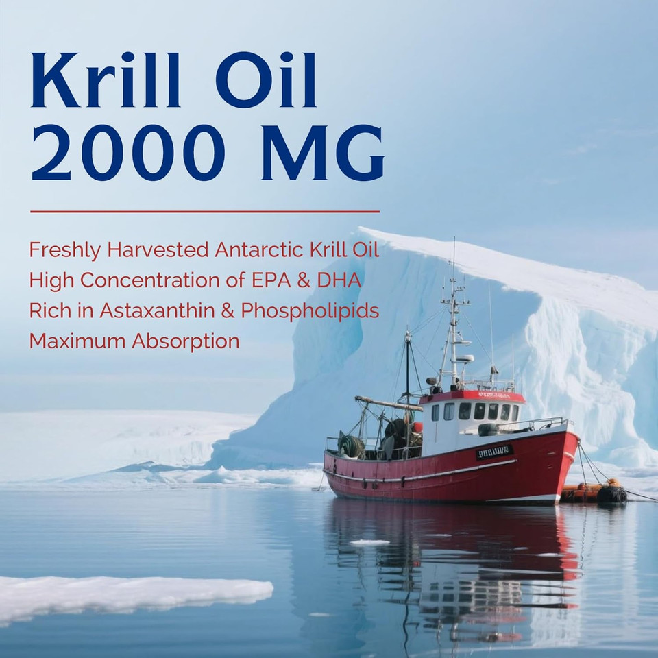 Innate Vitality Antarctic Krill Oil 2000Mg 60 Softgels, Omega 3S, Dha, Epa & Astaxanthin, Phospholipids, Brain, Concentration, Heart, Bone, Immune Health, Superior Absorption Vs Fish Oil, No Fish Burp