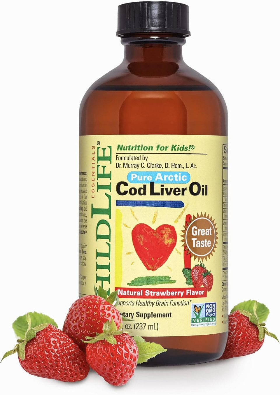 Childlife Essentials Cod Liver Oil For Kids - Liquid Arctic Cod Liver Oil For Babies 6+ Months, Toddlers, & Kids, Added Dha, Epa, Omega-3 Fatty Acids - Strawberry, 8 Fl Oz Childlife Essentials Cod Liver Oil For Kids - Liquid Arctic Cod Liver Oil For Babies 6+ Months, Toddlers, & Kids, Added Dha, Epa, Omega-3 Fatty Acids - Strawberry, 8 Fl Oz