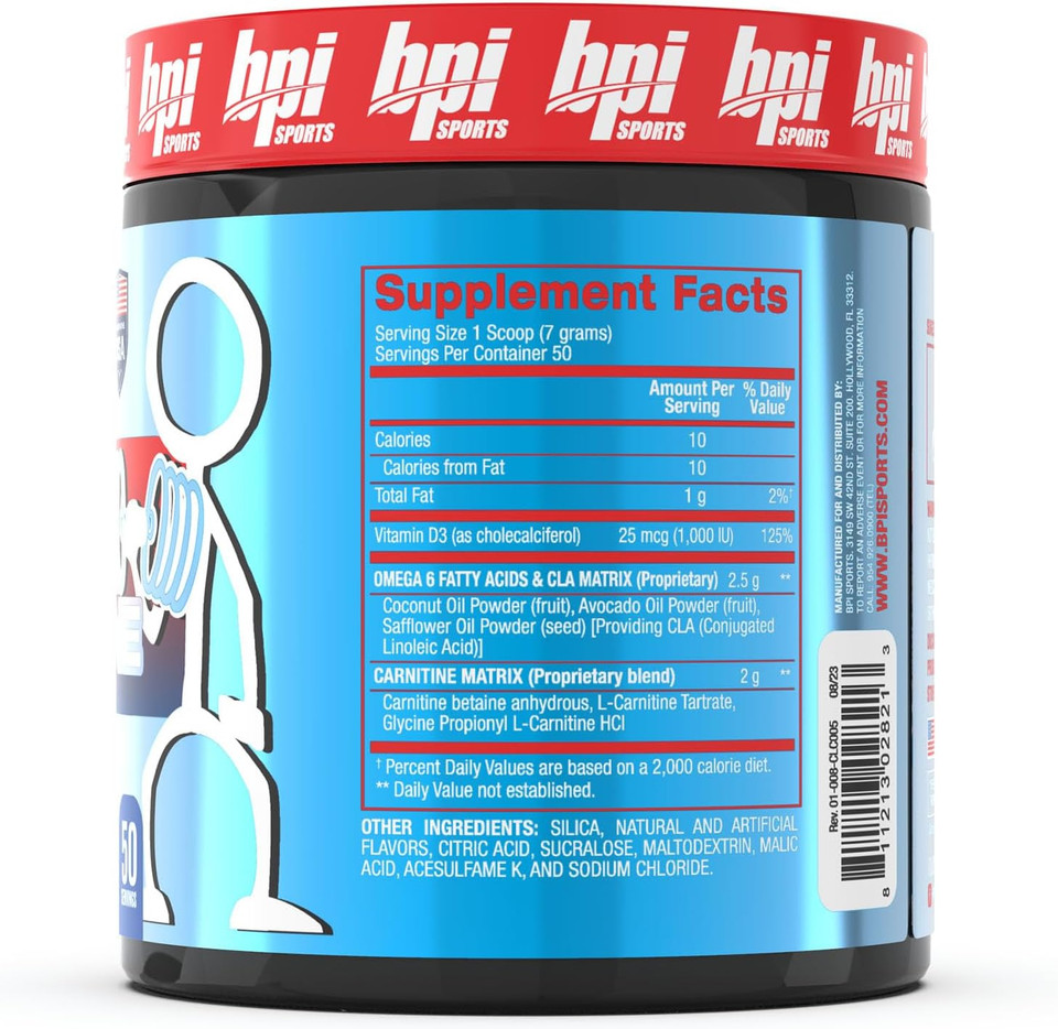 Bpi Sports Cla + Carnitine Powder  Non Stimulant Fat Burner For Weight Loss, Metabolism & Lean Muscle  Caffeine Free  Watermelon Freeze  50 Servings  12.34 Oz