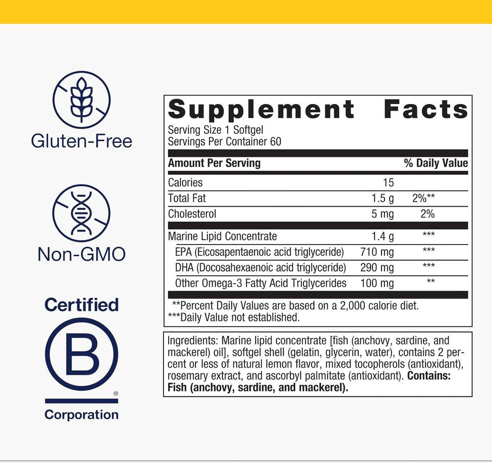 Metagenics Omegagenics Fish Oil Epa-Dha 1000 Mg - High Potency - Omega-3 Fish Oil Supplement - For Heart Health, Musculoskeletal Health & Immune System Health* - With Dha & Epa - 60 Softgels Metagenics Omegagenics Fish Oil Epa-Dha 1000 Mg - High Potency - Omega-3 Fish Oil Supplement - For Heart Health, Musculoskeletal Health & Immune System Health* - With Dha & Epa - 60 Softgels