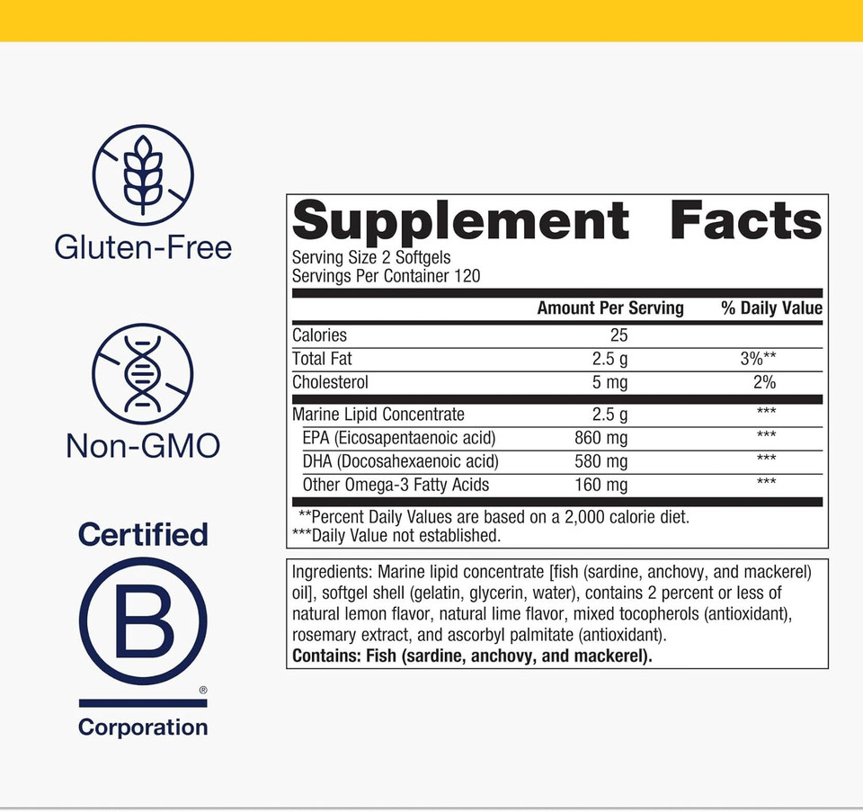 Metagenics Omegagenics Fish Oil Epa-Dha 720 Mg - Omega-3 Fish Oil Supplement - High Potency - For Heart Health, Musculoskeletal Health & Immune System Health* - With Dha & Epa - 240 Softgels