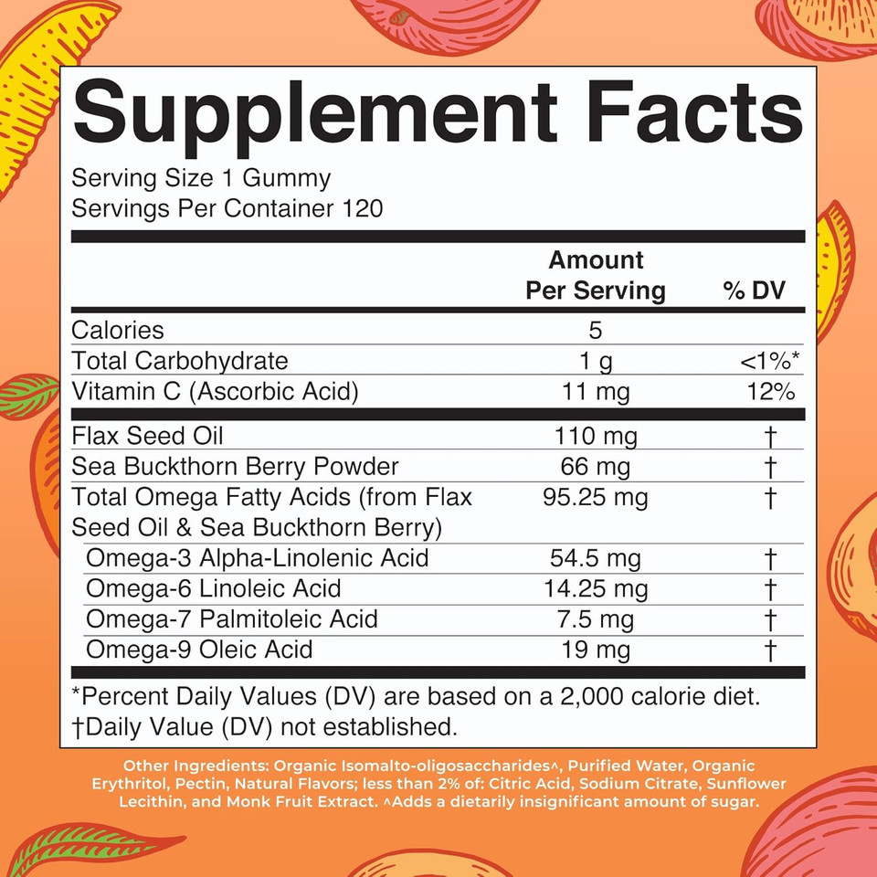Maryruth Organics Vegan Omega 3 6 7 9 Gummies | Up To 4 Month Supply | Omega 3 Supplement With Flaxseed Oil | Omega 3 Gummies | No Fish Taste | Non-Gmo | 120 Count