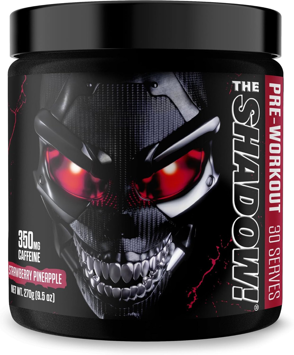 Jnx Sports The Shadow! 350Mg Of Caffeine Hard Core Preworkout - Strawberry Pineapple 30 Servings | Electric Energy, Mental Focus & Superhuman Strength For Men & Women