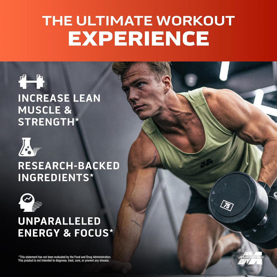 Muscletech Pre-Workout Powder, Vapor X5 - Sports Nutrition Muscle Building Supplements For Women & Men - Intense Muscle Pump Energy Powder Drink Mix - Blue Razz Freeze, 266G (30 Servings)