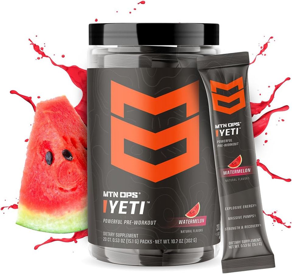 Mtn Ops Yeti Pre-Workout Powder Energy Drink With Creatine, 200Mg Caffeine & Bcaas With Beta Alanine, 30-Serving Tub, Citrus Bliss