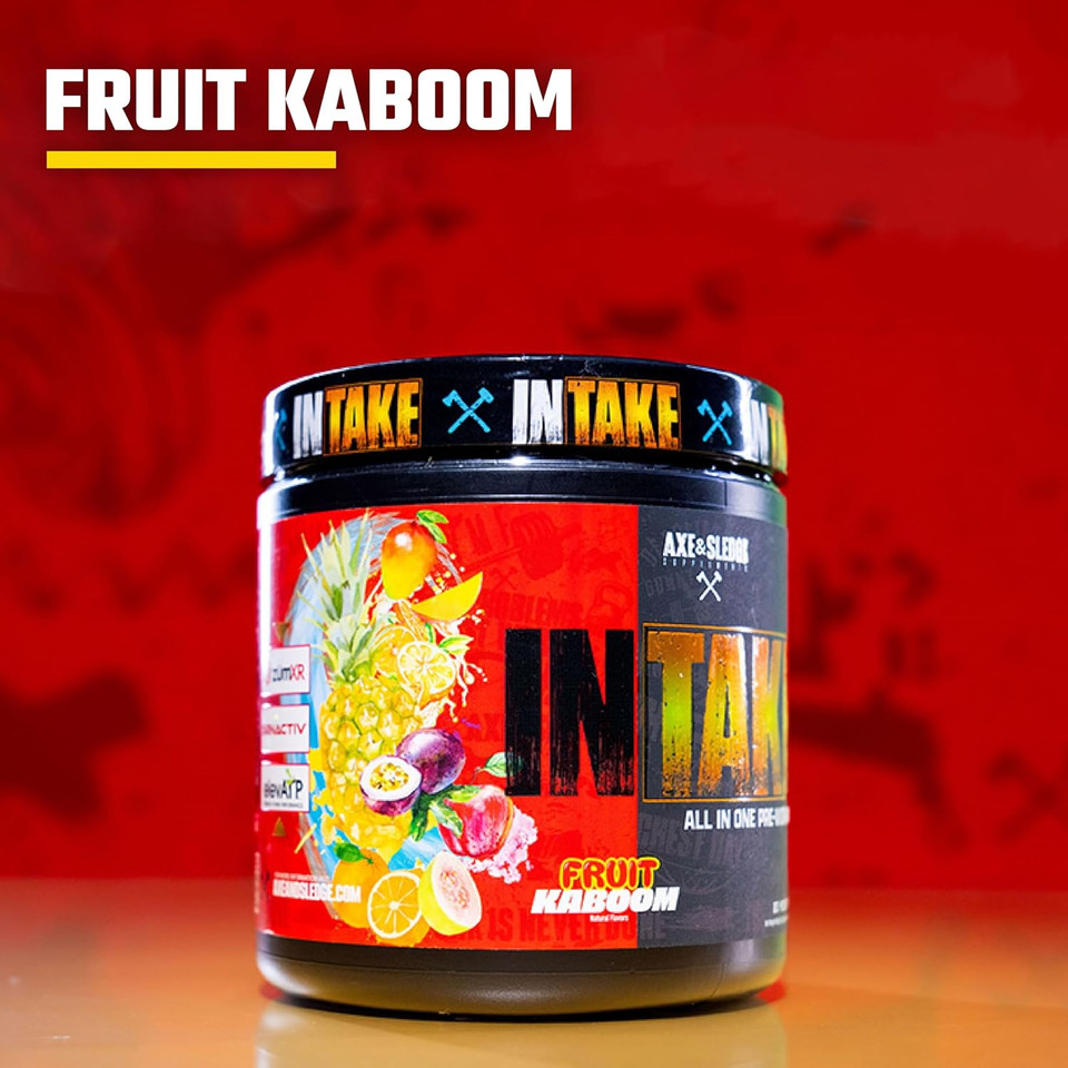 Axe & Sledge Intake All-In-One Pre-Workout | 300Mg Caffeine | L-Citrulline, Beta Alanine, Betaine For Performance & Focus | Pre-Workout For Men & Women | 20/40 Servings, Island Breeze