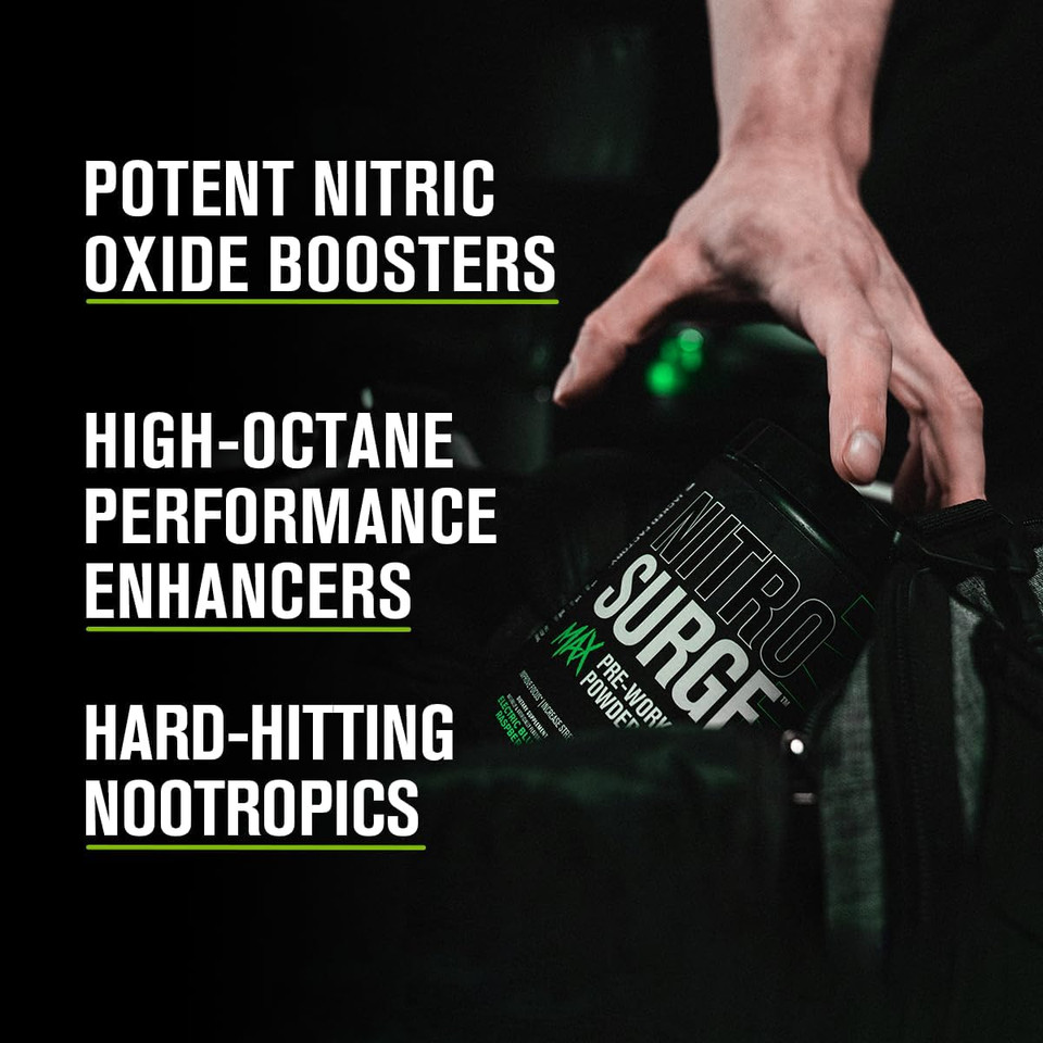Jacked Factory Nitrosurge Max High Performance Pre Workout Powder - Pre Workout W/Nootropic Ingredients For Intense Focus, Pumps, Smooth Energy, Endurance - 40 Servings, Cherry Bomb Jacked Factory Nitrosurge Max High Performance Pre Workout Powder - Pre Workout W/Nootropic Ingredients For Intense Focus, Pumps, Smooth Energy, Endurance - 40 Servings, Cherry Bomb