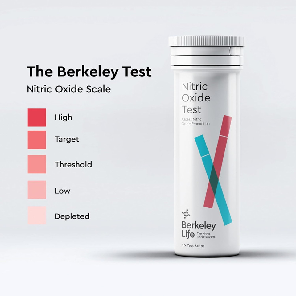 Berkeley Life Nitric Oxide Booster & Test Strips Starter Kit - 60 Capsules & 50 Test Strips - Nitric Oxide Supplements Helps Support Healthy Blood Pressure, Circulation & Cardiovascular Health