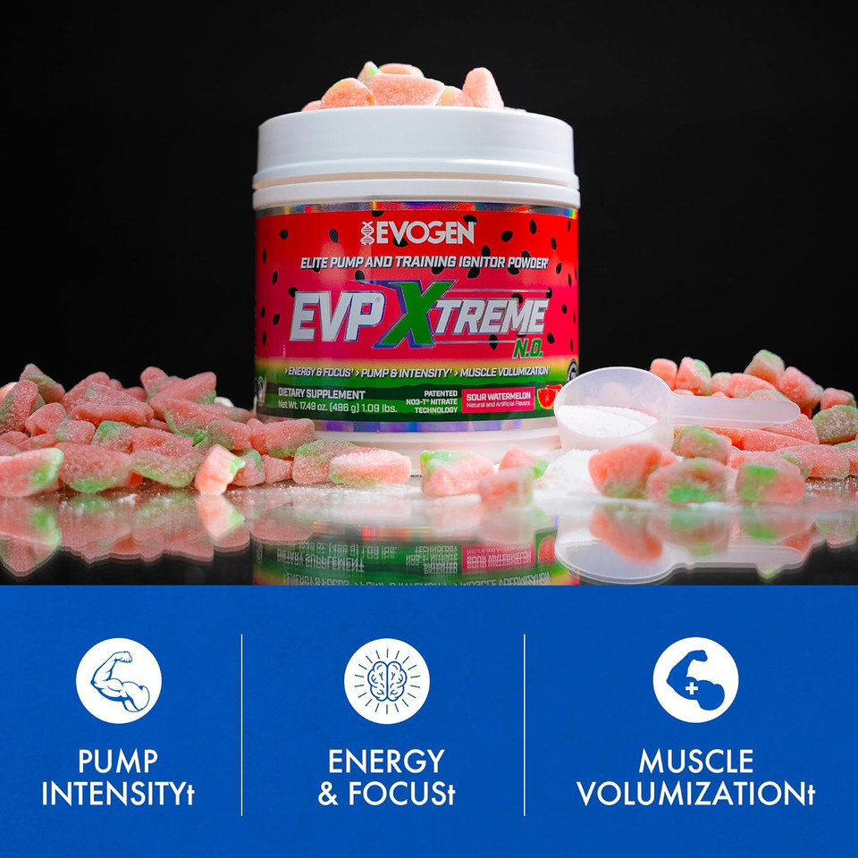Evogen Evp Xtreme No - Pre Workout Powder For Men & Women | Sugar Free Preworkout With Beta Alanine, Creatine, And Caffeine For Energy & Pump | Grape Cotton Candy | 40 Servings