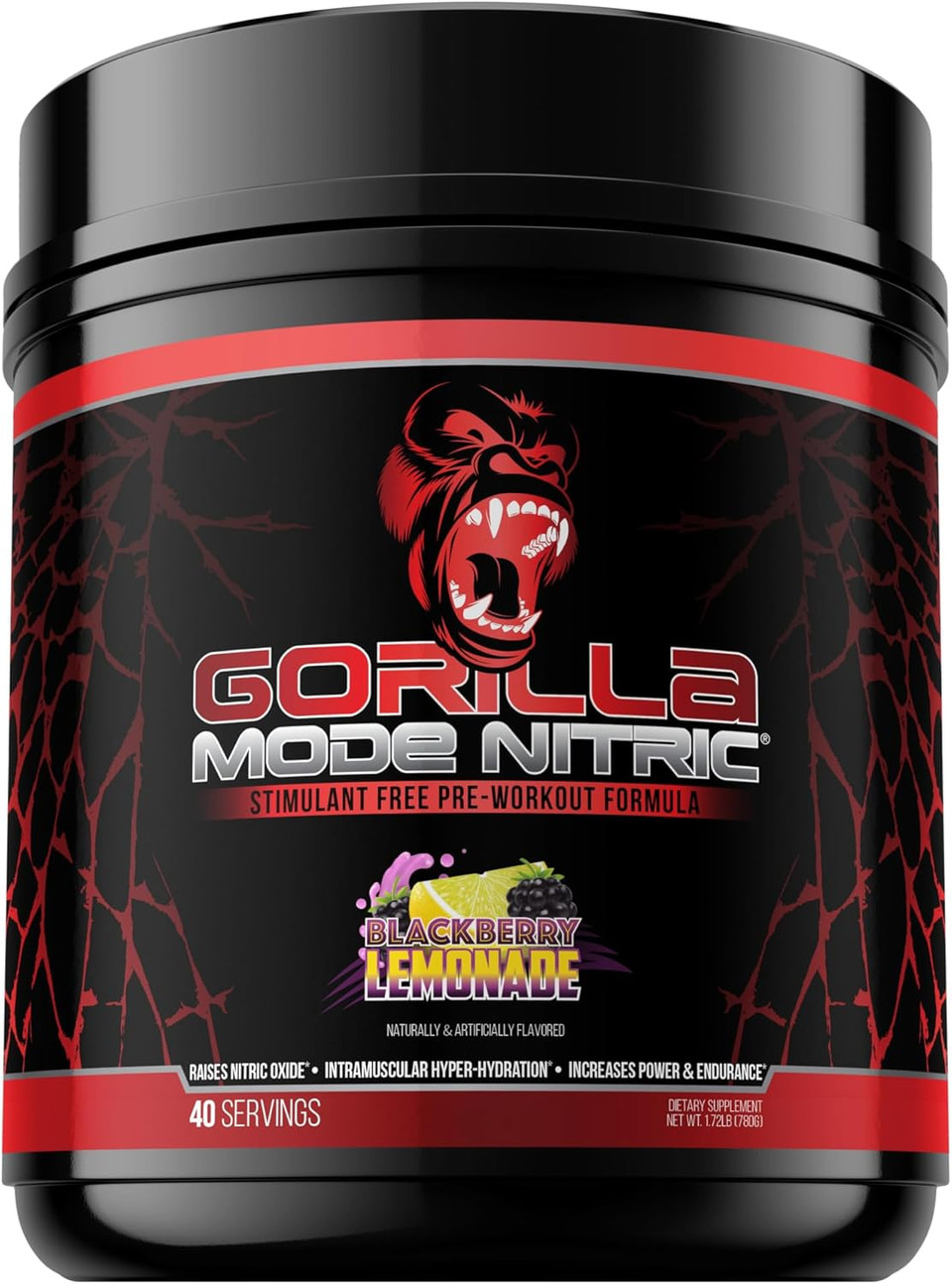Gorilla Mind - Gorilla Mode Nitric Upgraded Stimulant Free Pre-Workout  Best Tasting And Most Effective Stimulant Free Pre-Workout/Massive Pumps · Vasodilation · Power / 768 Grams (Bombsicle)