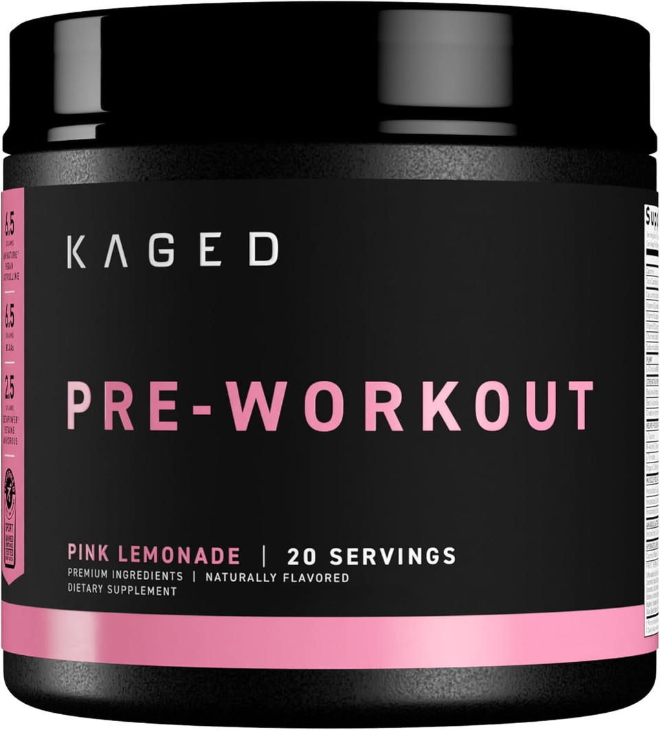 Kaged Original Pre Workout Powder Pink Lemonade Pre-Kaged Formulated With Creatine, Beta Alanine, Pure Caffeine 20 Servings