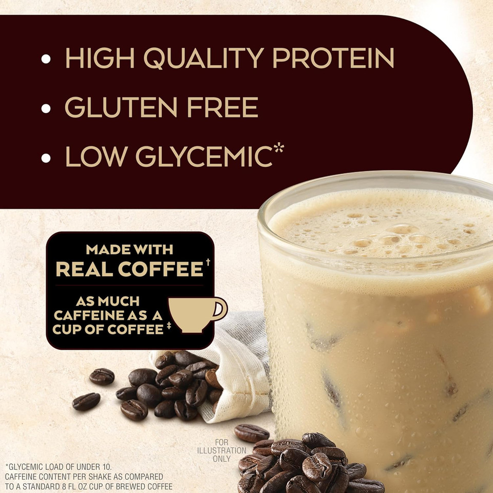 Atkins Café Au Lait Iced Coffee Flavored Protein Shake, High Protein Shake, Low Sugar, Low Carb And Low Sugar, Keto Friendly, Gluten Free, 12 Count