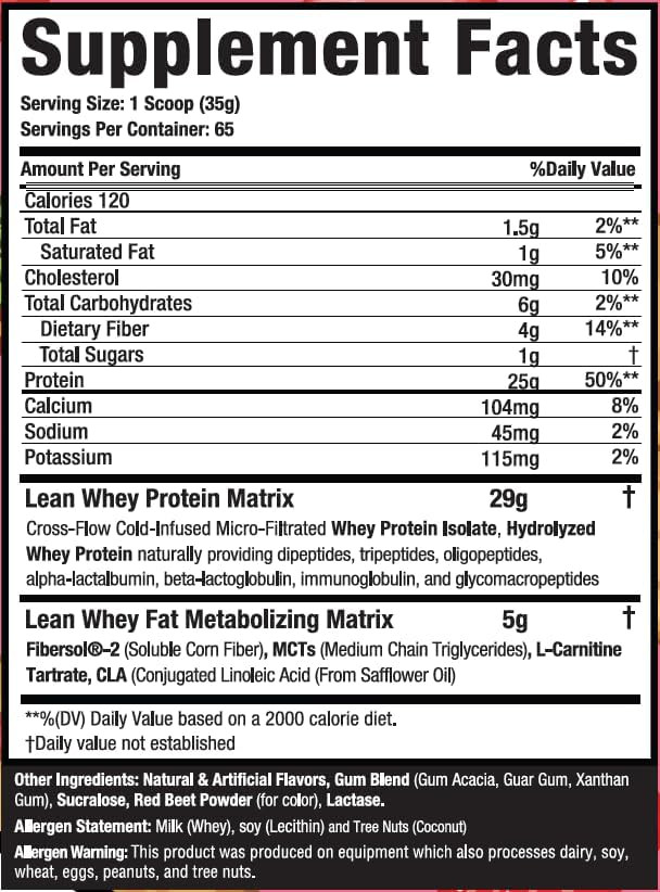 Musclesport Lean Whey Revolution Protein Powder - Whey Protein Isolate - Low Calorie, Low Carb, Low Fat, Incredible Flavors - 25G Protein Per Scoop - 5Lb Strawberry Creme