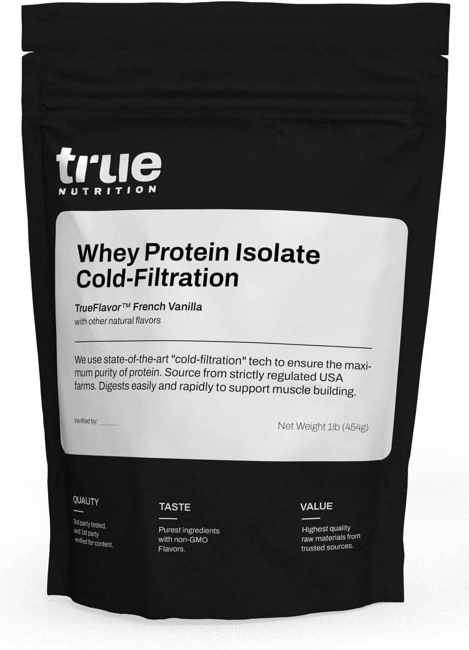 Vanilla Whey Protein Isolate Cold-Filtration - 100% Whey Protein Powder - 27G Protein Per Serving - Mixes Easily And Tastes Great - Third Party Tested - French Vanilla - 1Lb