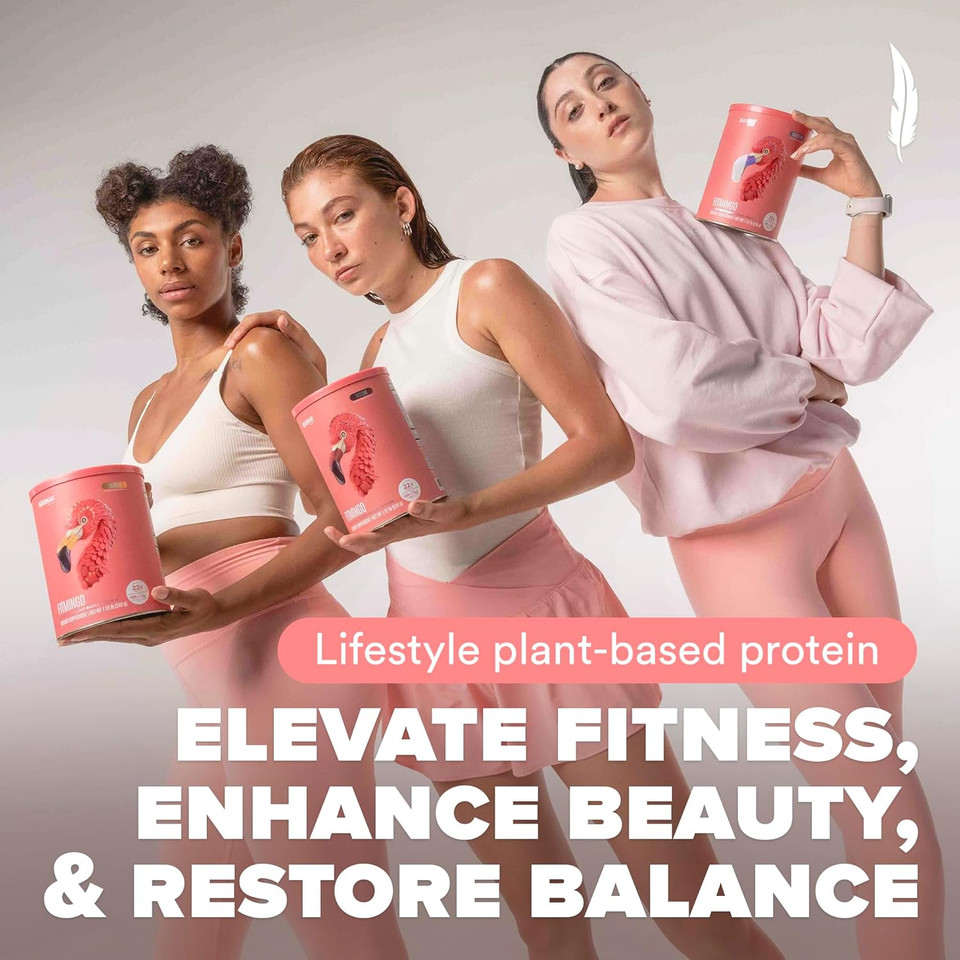 Fitmingo Vegan Protein Powder With Inositol, Collagen Boosters, Hyaluronic Acid And Vitamins | Low Carb, Dairy Free, Low Calorie | 22G Plant Based Mocha Protein Powder With Myo-Inositol