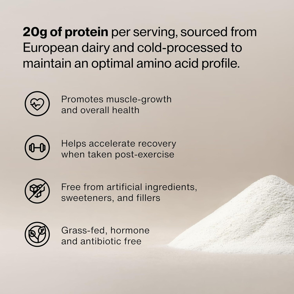 Momentous Essential Grass-Fed Whey Protein Powder - 20 G Whey Isolate Protein - Nsf Certified For Sport® - Gluten-Free - 25 Servings For Essential Everyday Use - Unflavored