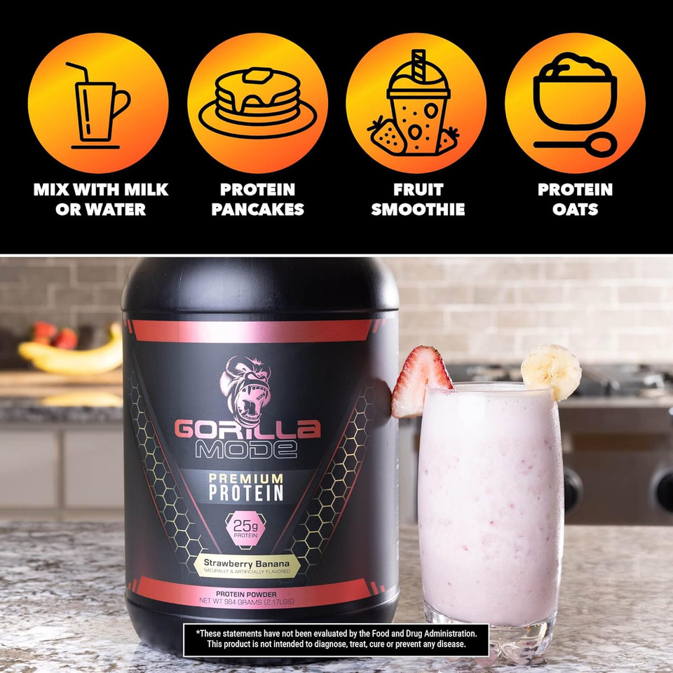Gorilla Mind Premium Whey Protein - Cookies And Cream, 25 Grams Of Whey Protein Isolate & Concentrate,Recover And Build Muscle (30 Servings)