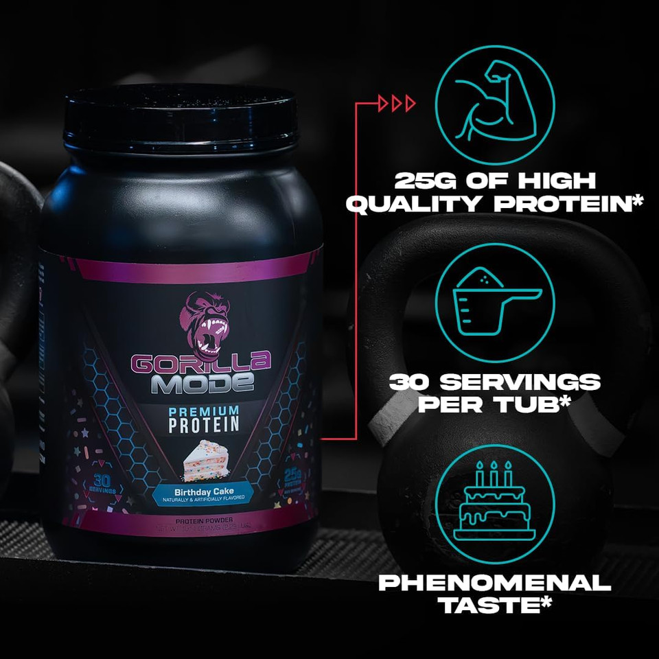 Gorilla Mind Premium Whey Protein - Chocolate Peanut Butter, 25 Grams Of Whey Protein Isolate & Concentrate,Recover And Build Muscle (30 Servings)