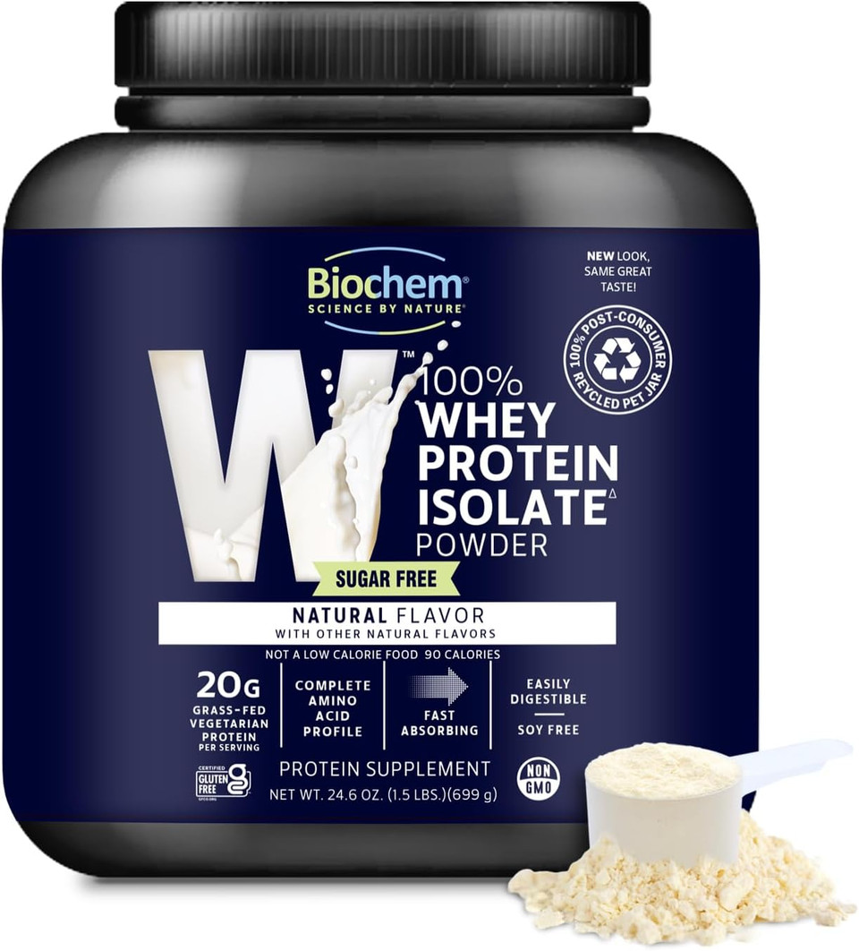 Biochem 100% Whey Isolate Protein - Natural Flavor - 12.3 Ounce, Preworkout & Immune Health - 20G Vegetarian Protein - Easily Digestible - Refreshing Taste - Keto Friendly & Easy To Mix
 Biochem 100% Whey Isolate Protein - Natural Flavor - 12.3 Ounce, Preworkout & Immune Health - 20G Vegetarian Protein - Easily Digestible - Refreshing Taste - Keto Friendly & Easy To Mix